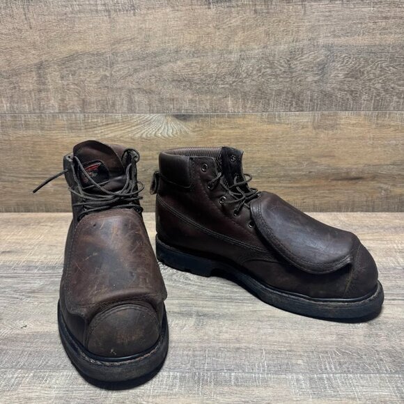 Red Wing Shoes Brown Leather Metguard Steel Toe Boots Men's Size 10.5 - Picture 6 of 7